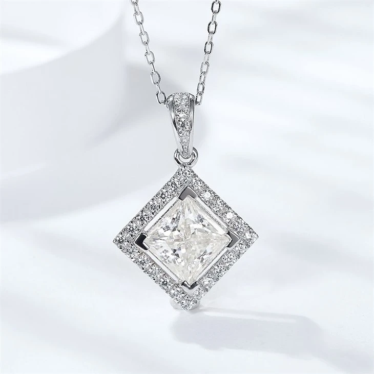 S925 Sterling Silver Moissanite Women Necklace high quality